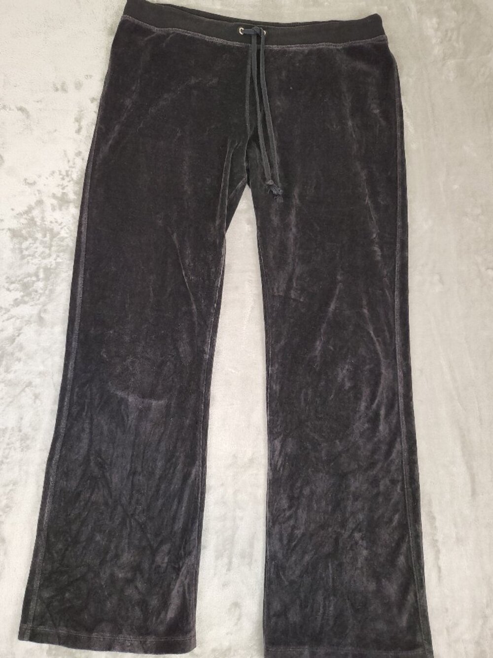 Vintage Lucky Brand Dungarees By Gene Montesano Black Velour Drawstring Pants L